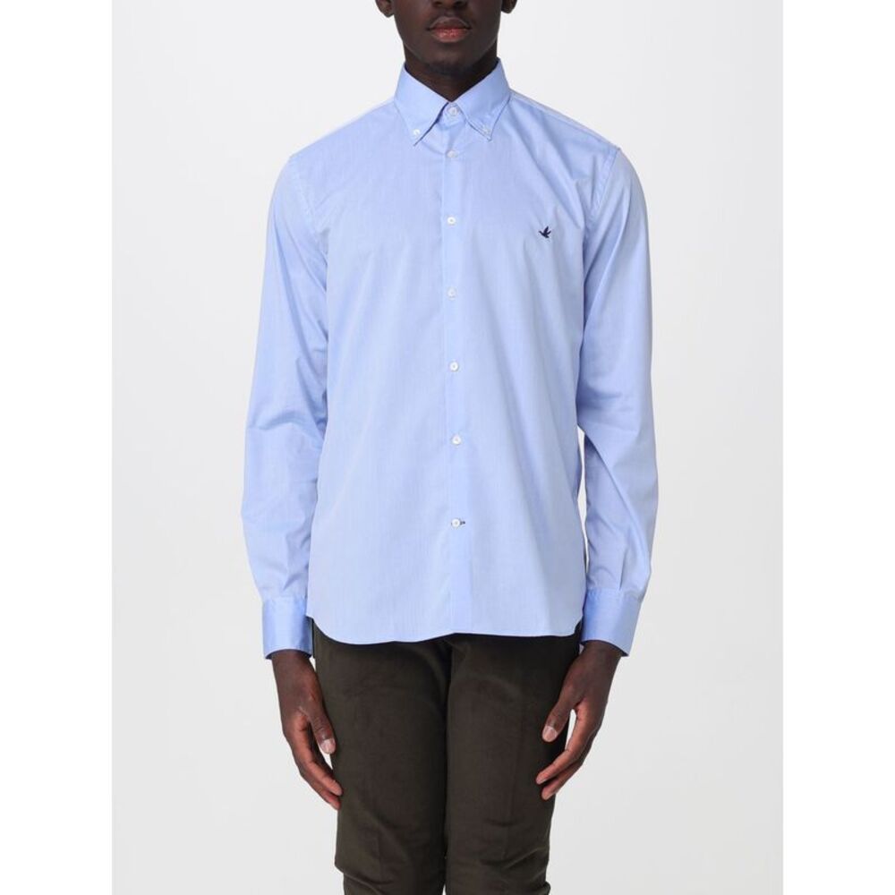 Brooksfield Men Button-Down Collar Casual Shirt Brooksfield In Cotton Poplin